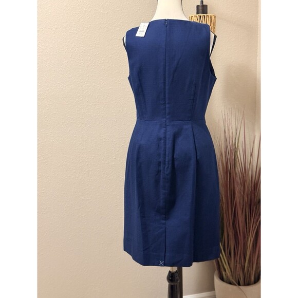 J. Crew Dress Sleeveless Navy Blue Sheath Size 10 NWT - Picture 3 of 7